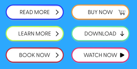 Set of modern buttons for web site and ui. Vector iconのイラスト素材
