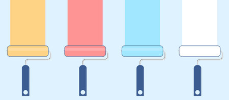 Paint roller brush icon, paint brush icon, paint roller icon solid style, Set of roller brushesのイラスト素材
