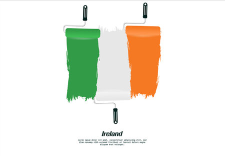 Ireland national flag in grunge styleのイラスト素材