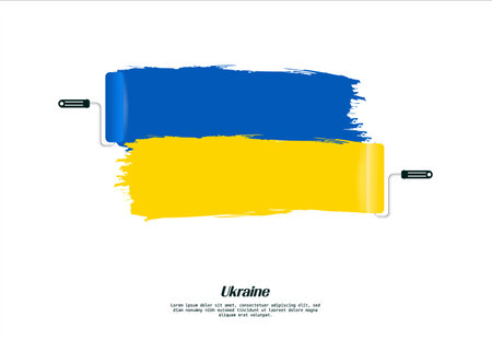 Ukrainian national flag in grunge styleのイラスト素材