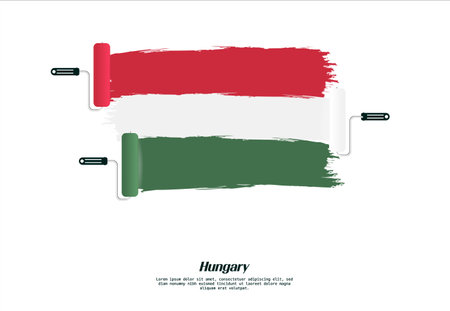 Hungary national flag in grunge styleのイラスト素材