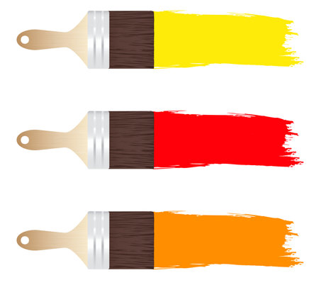 Paint brush with long stroke isolated on white backgroundのイラスト素材