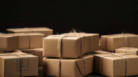 Parcel ready for shipment. Created with Generative AI technologyの素材