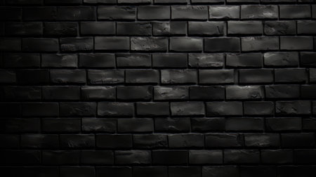 Texture black brick wall background. Created with Generative AI technologyの素材