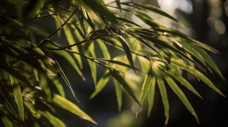 Soft and beautiful foliage dappled sunlight of tropic. Created with Generative AI technologyの素材