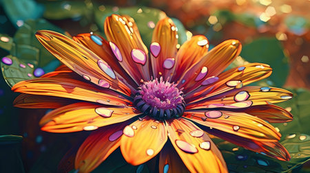 Close-up Of Flower Blooming Outdoors. Created with Generative AI technologyの素材