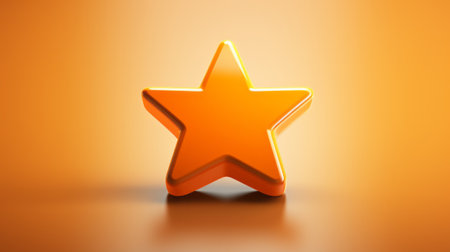 An orange star shaped object on an orange background. Created with Generative AI technologyの素材
