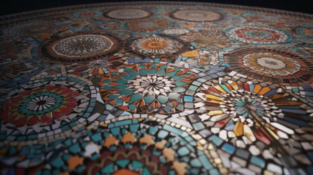 Moroccan mosaic tiles. Created with Generative AI technologyの素材