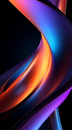 A black cell phone with a minimalistic design on a dark background. Created with Generative AI technologyの素材