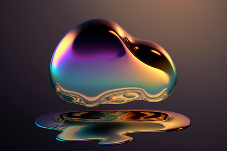 Abstract liquid holographic gradient shape. Created with Generative AI technologyの素材
