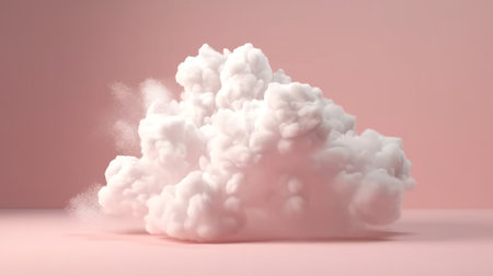 A white powder cloud on a vibrant pink background. Created with Generative AI technologyの素材
