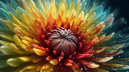 Vibrant Abstract Flower Design - Super Detailed Views - Generative AI. Created with Generative AI technologyの素材