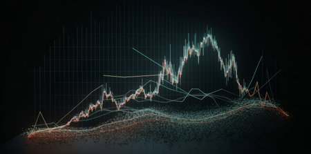 Stock chart growth curve graph uptrend chart. Created with Generative AI technologyの素材