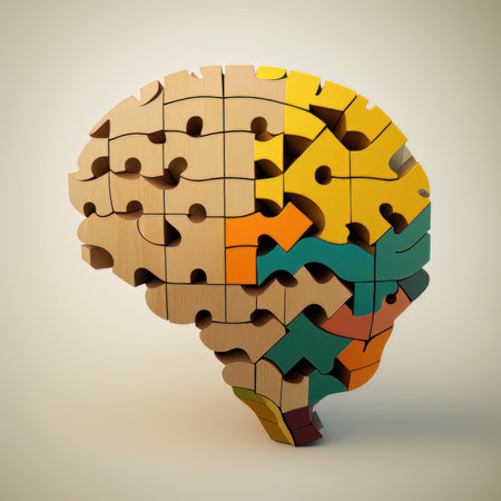 Cybernetic Brain. Technological brain. Brain formed by pieces of computers and video games. Brain of a computer fanatic or gamer child. White background. Created with Generative AI technologyの素材