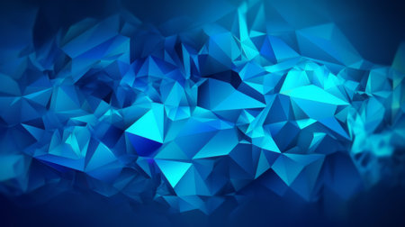 Blue abstract triangular shapes background. Created with Generative AI technologyの素材