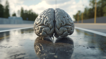 Brain jogging. Created with Generative AI technologyの素材