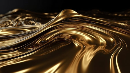 Metallic abstract wavy liquid background layout design tech innovation. Generative aiの素材