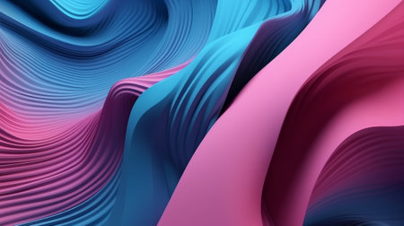 An artistic background featuring a silk fabric-like texture and a 3D wave pattern in shades of purple, blue, and indigo. Generative aiの素材