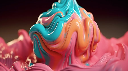 A close up of a pink and blue object. Created with Generative AI technologyの素材