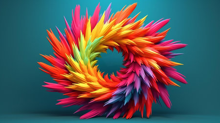 A vibrant object against a vivid blue backdrop. Created with Generative AI technologyの素材