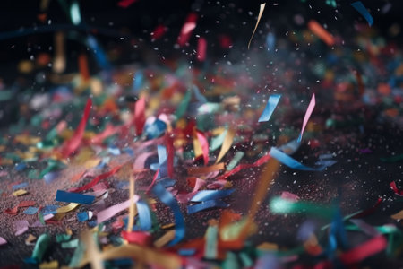 Confetti Background. Created with Generative AI technologyの素材