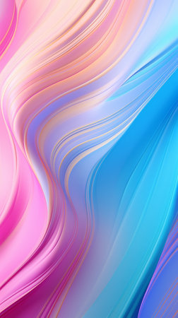 A close up of a cell phone with a pink and blue background. Created with Generative AI technologyの素材