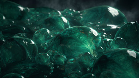 Emerald Jade Texture with Luminous Enhancements. Created with Generative AI technologyの素材