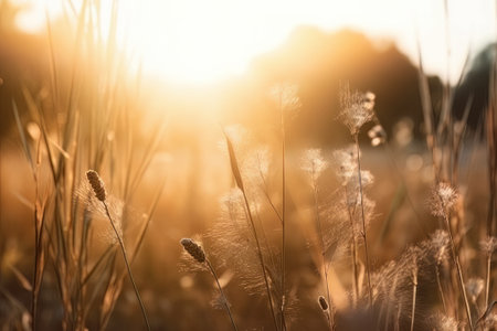 Sunset by the Creek. Created with Generative AI technologyの素材