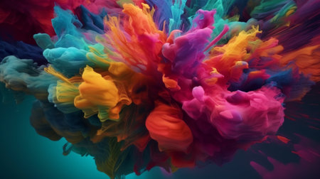 Abstract background illustration of a colored floating liquid in the trend colors pink. Created with Generative AI technologyの素材
