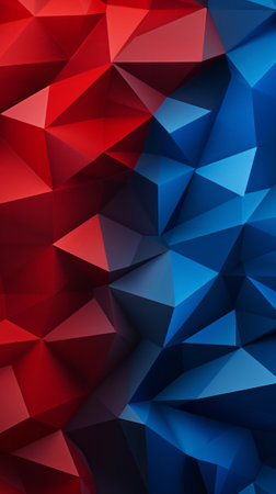 A red, white and blue abstract background. Created with Generative AI technologyの素材