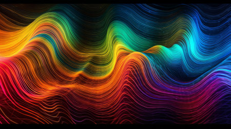 Digital wave wallpaper with generative ai. Created with Generative AI technologyの素材
