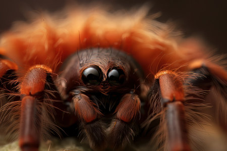Fuzzy tarantula, above perspective Generative AI. Created with Generative AI technologyの素材
