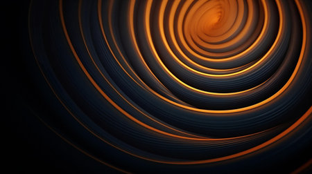 A dark background with a mesmerizing spiral design in the center. Created with Generative AI technologyの素材