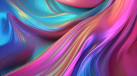 A vibrant abstract background with flowing waves of color. Created with Generative AI technologyの素材