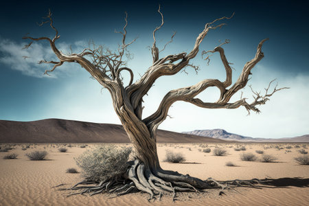 A fossilized tree. Created with Generative AI technologyの素材