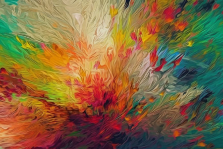 Abstract mandala graphic design and watercolor digital art painting for ancient geometric concept background. Created with Generative AI technologyの素材