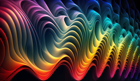 Digital wave wallpaper with generative ai. Created with Generative AI technologyの素材