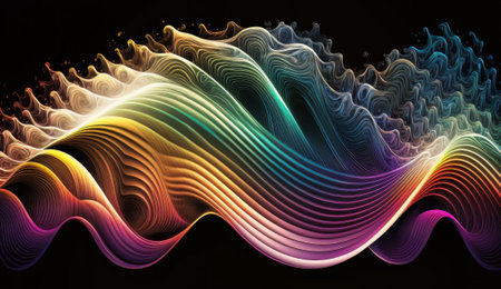 Digital wave wallpaper with generative ai. Created with Generative AI technologyの素材