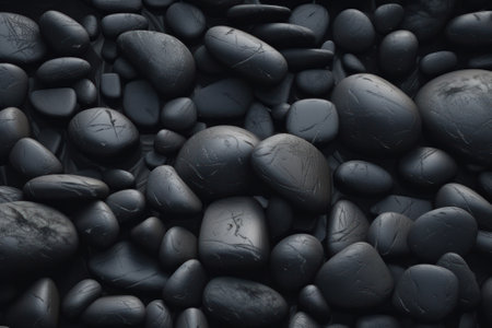 Background of smooth black rock. Created with Generative AI technologyの素材