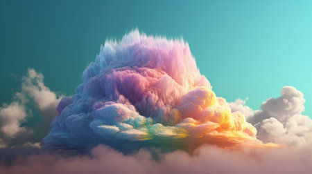 A pastel cloud for a beautiful wallpaper. Created with Generative AI technologyの素材
