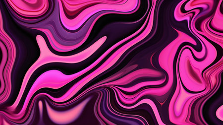 A vibrant and colorful abstract background with flowing lines and shades of purple and pink. Created with Generative AI technologyの素材
