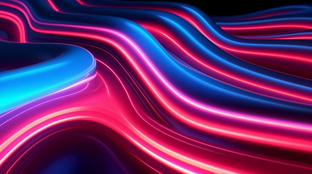 A vibrant abstract background with flowing waves of colors. Created with Generative AI technologyの素材