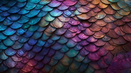 Fish scales Pattern. Created with Generative AI technologyの素材