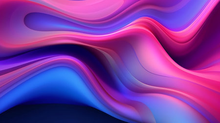 Colorful wavy shapes in a vibrant background. Created with Generative AI technologyの素材
