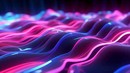 Abstract wavy lines in a digital composition. Created with Generative AI technologyの素材