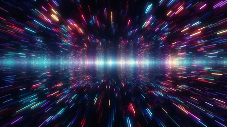 An Abstract Background with Colorful Lights and Line. Generative aiの素材