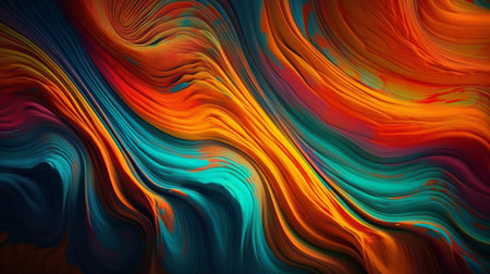A vibrant abstract background with fluid curves and colorful lines. Generative aiの素材