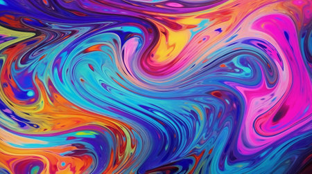 A vibrant and abstract background with colorful swirls and patterns. Generative aiの素材
