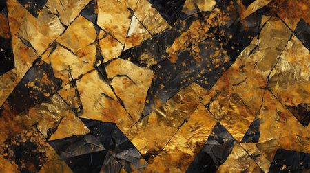 Golden black stone texture background. Generative aiの素材