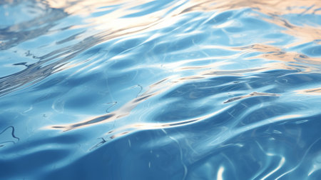 A close up view of the water surface of a body of waterの素材